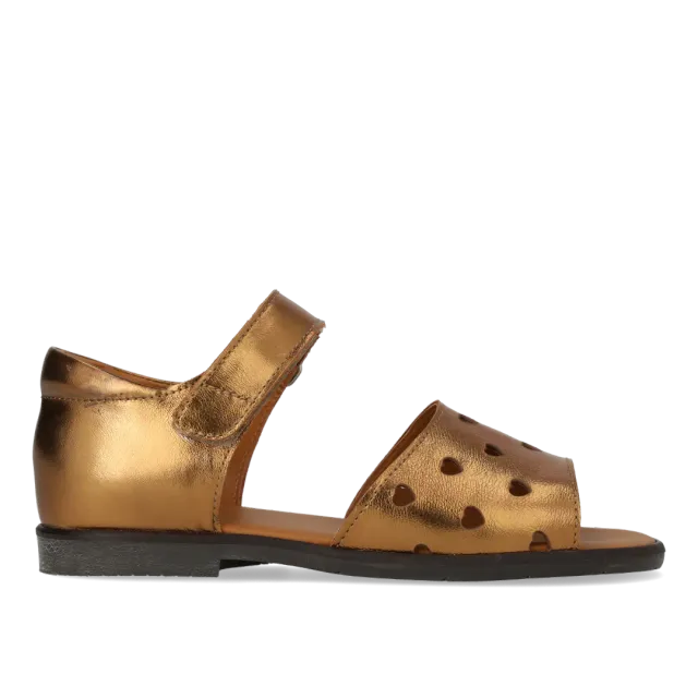 Angulus Lædersandal hjerte børnesandal læder velcro