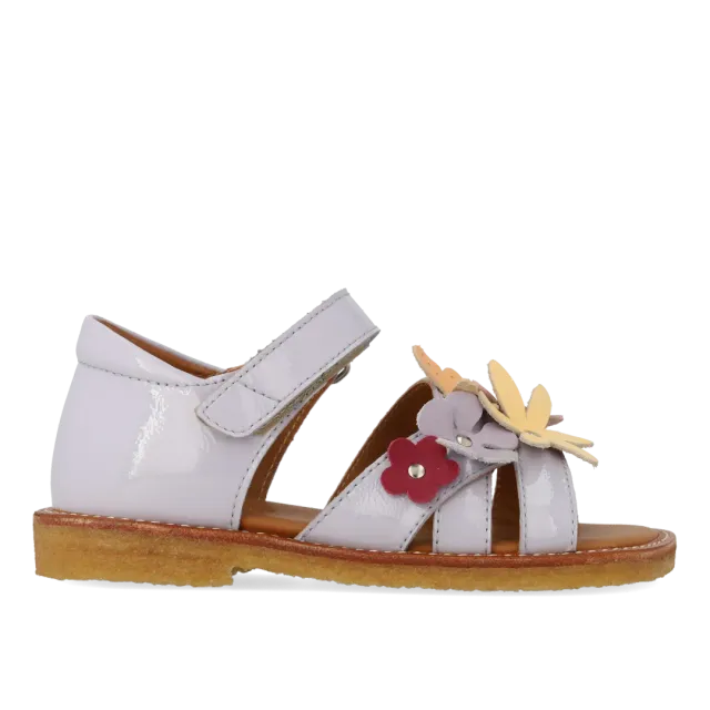 Angulus Sandal med multifarvede blomsterapplikationer børnesandal