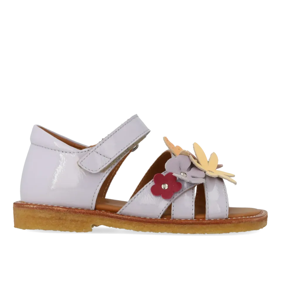 Angulus Sandal med multifarvede blomsterapplikationer børnesandal