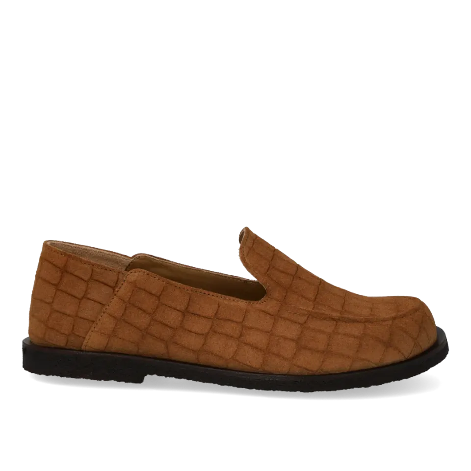 Angulus loafer bred pasform dame brun læder slip-on