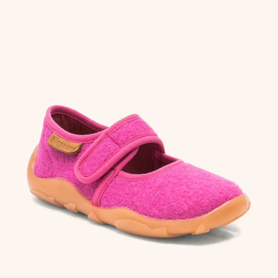 Bisgaard Maddy hjemmesko pink uld ballerina