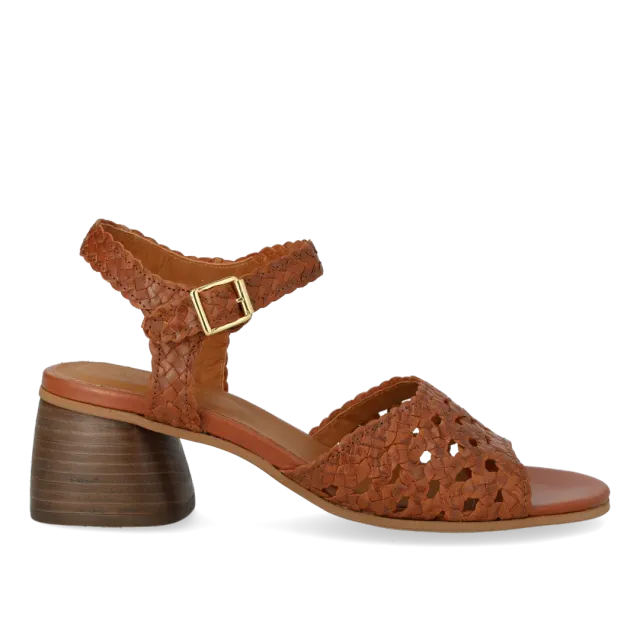 Angulus håndflettet sandal skind 5 cm hæl