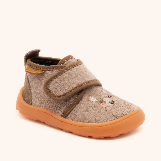 Bisgaard Barefoot Basic hjemmesko Brown broderi