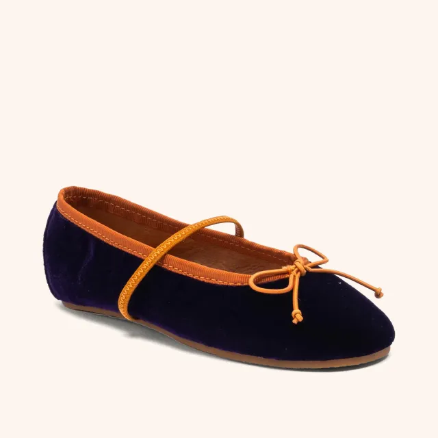 Bisgaard Palma ballerina purple velour