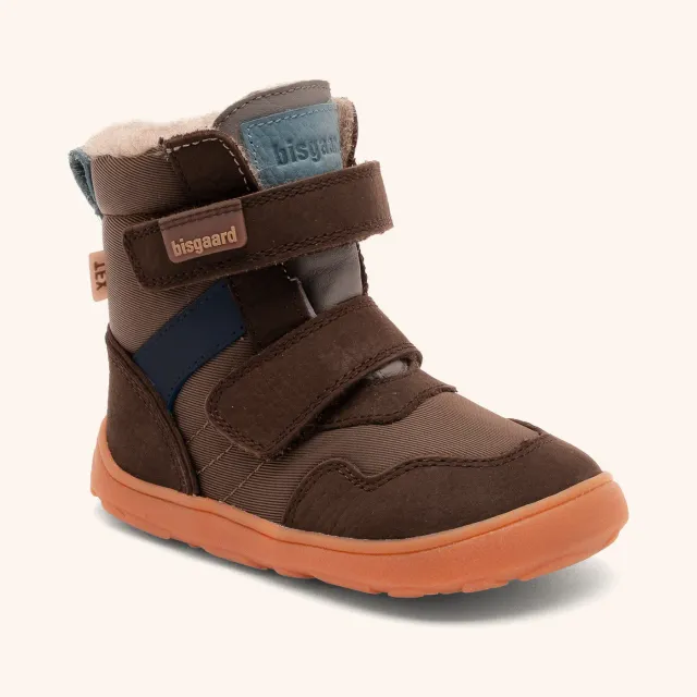Bisgaard Timo Tex barfodsvinterstøvle dark brown vandtæt