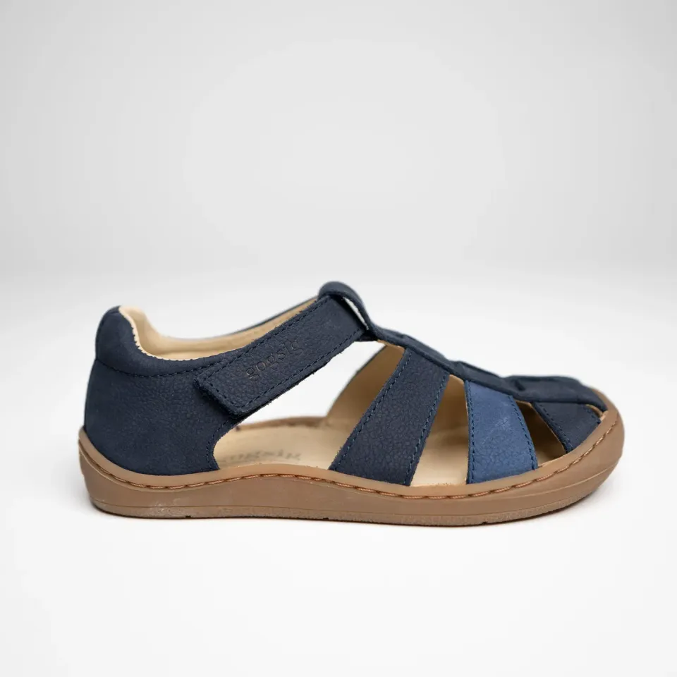 Gogsig Laura barfodssandal Royal Blue børn læder