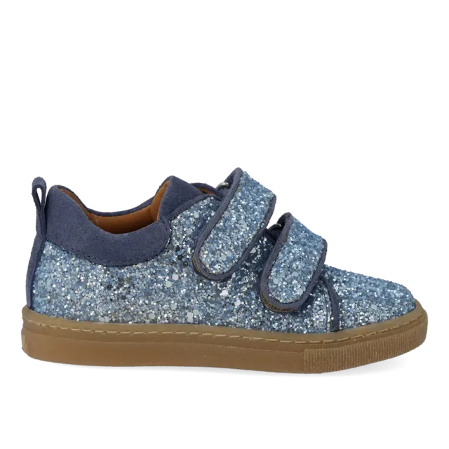 Angulus Glitter-sneaker med ruskindskanter sneakers velcro