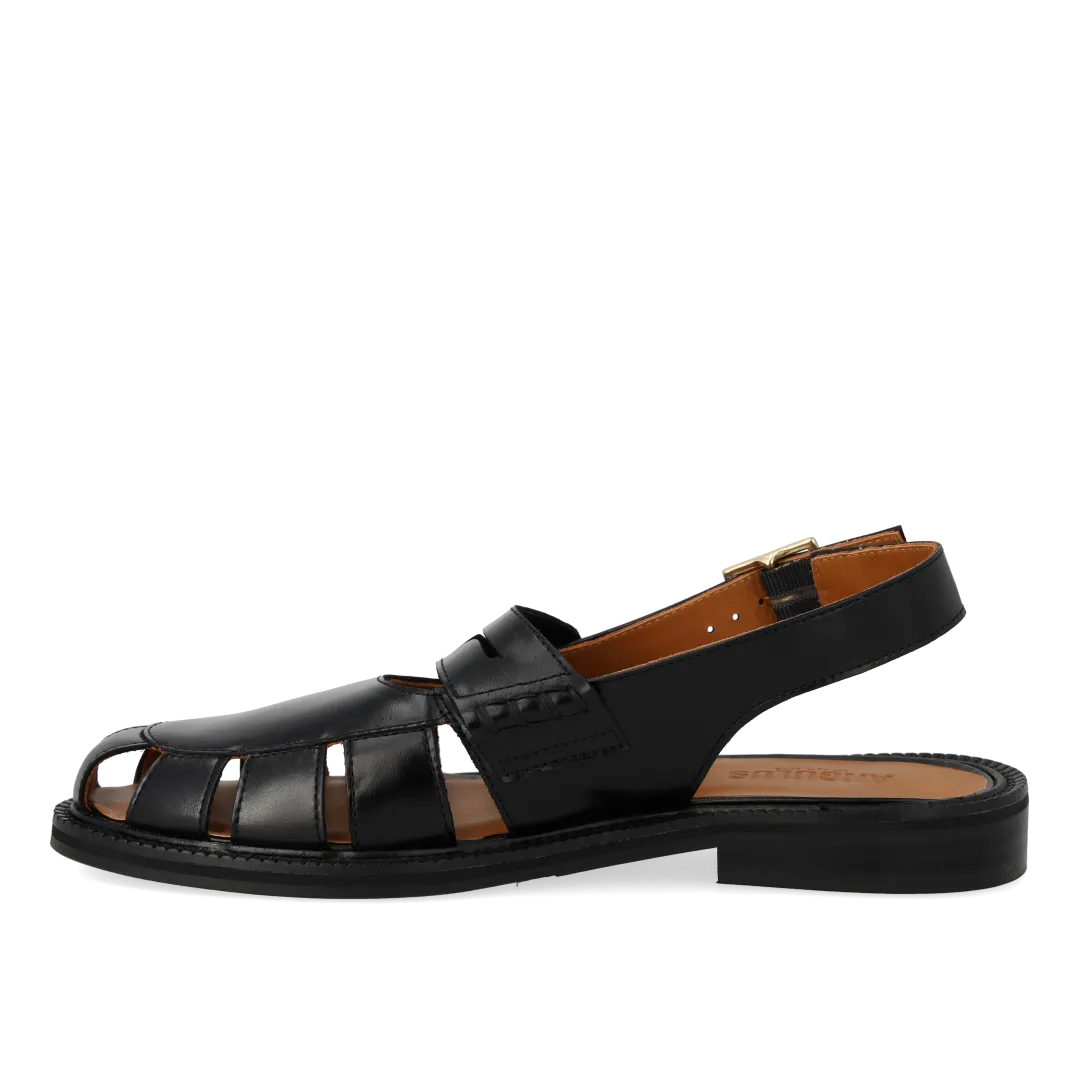 Angulus Slingback loafer dame læder guldspænde