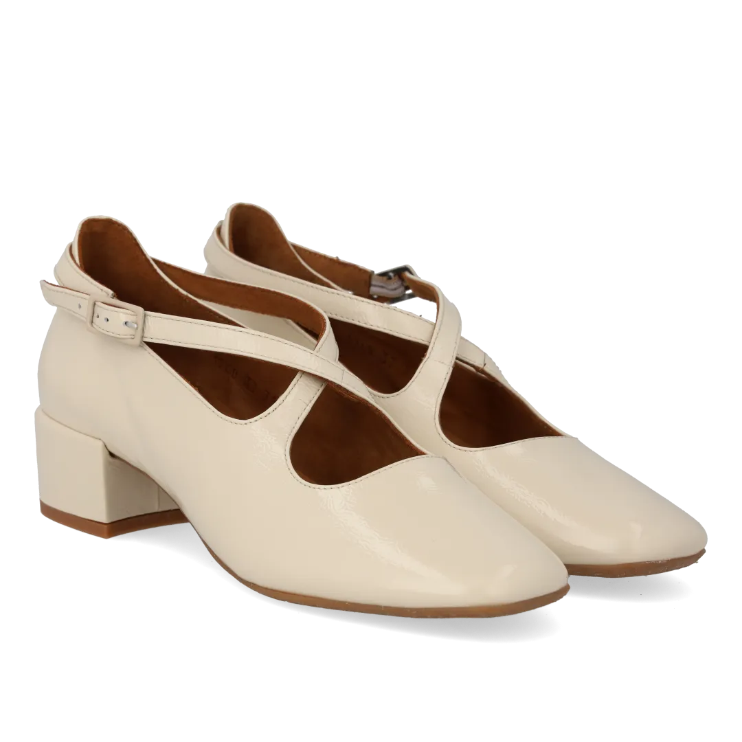 Angulus Mary Jane ballerina krydsdetalje dame lak 3,5 cm hæl