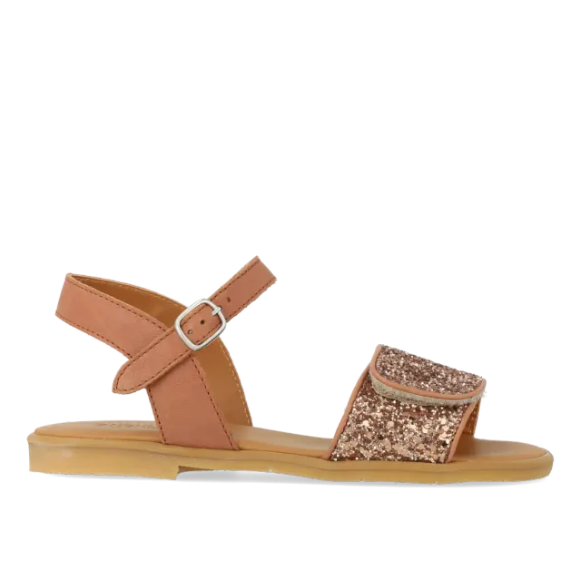 Angulus Glittersandal børnesandal glitter spænde velcro