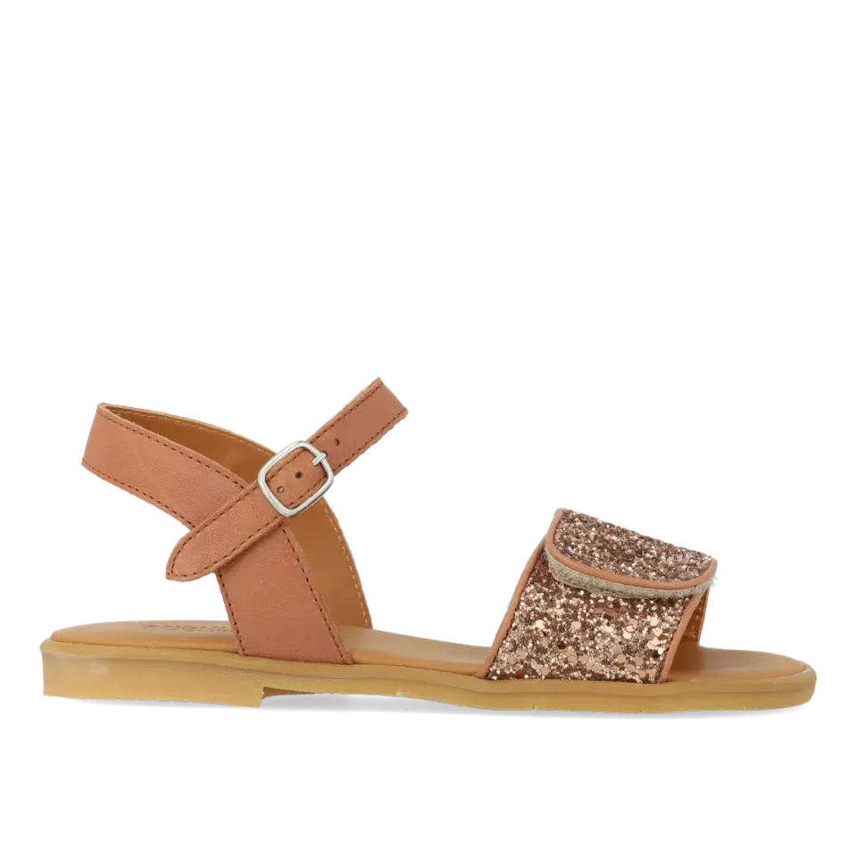 Angulus Glittersandal børnesandal glitter spænde velcro