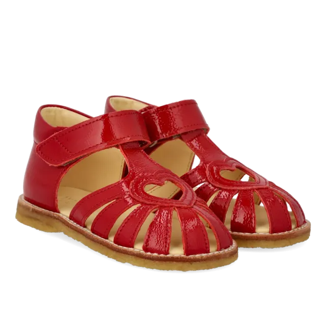 Angulus Begynder hjertesandal velcro børnesandal læder