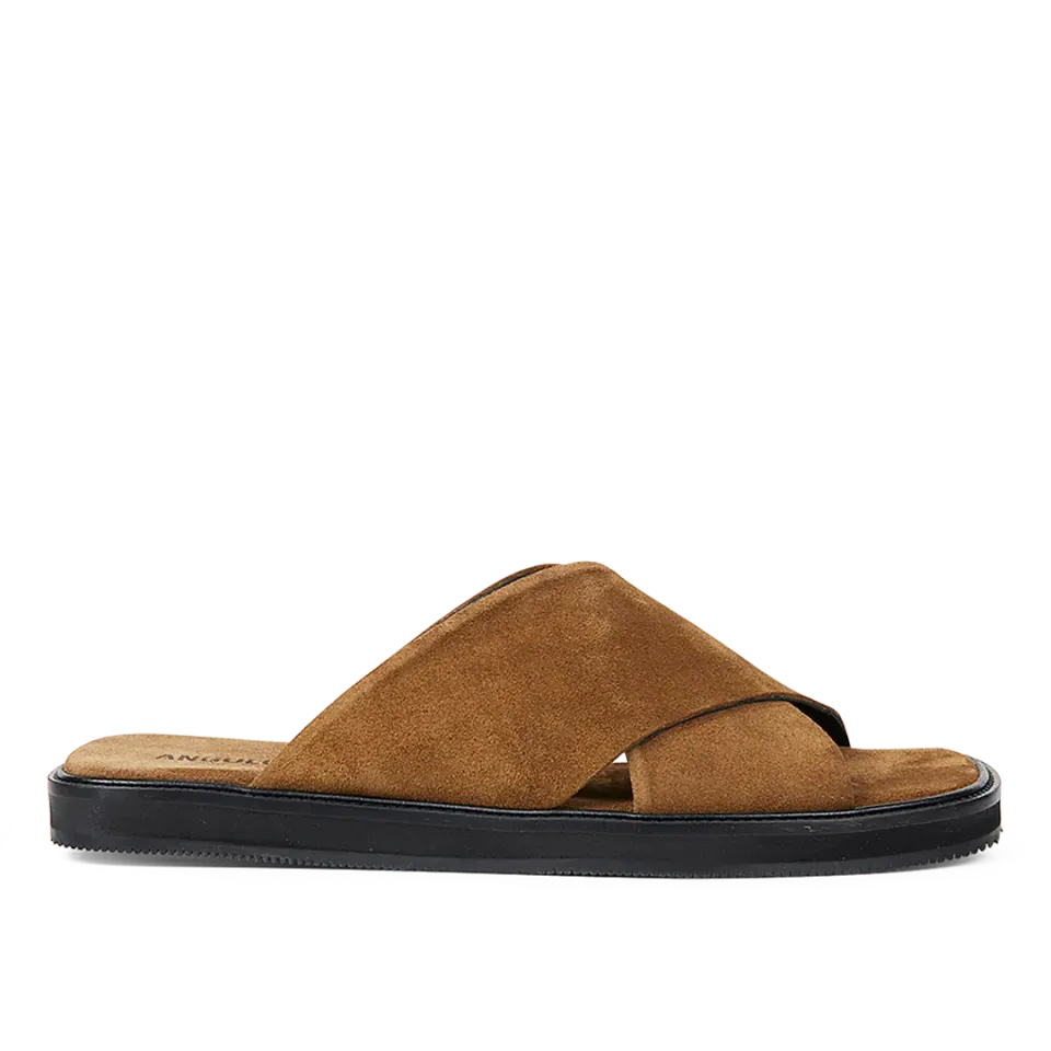 Angulus Slip-on kryds lædersandal til herre i læder