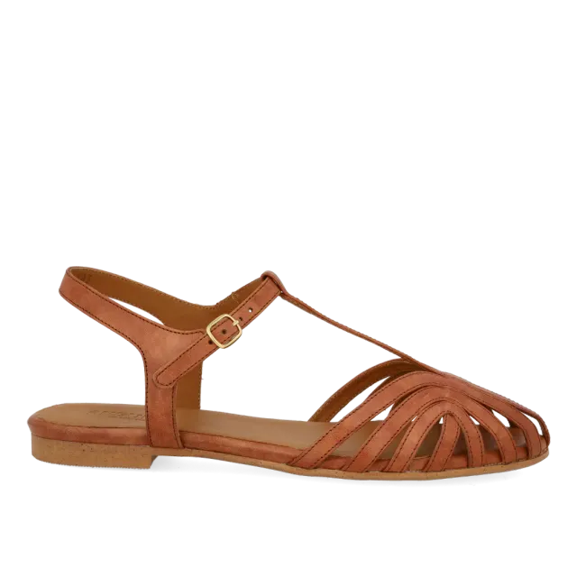 Angulus flad sandal organisk front T-strap skind
