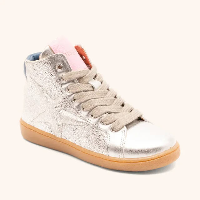 Bisgaard Gaia L høj sneaker silver læder