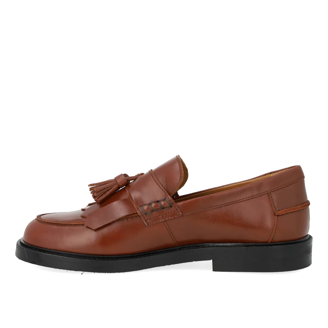 Angulus Bred loafer med frynser og kvastdetalje bred pasform