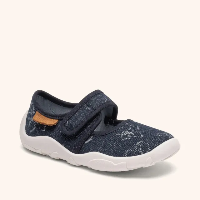 Bisgaard Maddy hjemmesko denim flower ballerina
