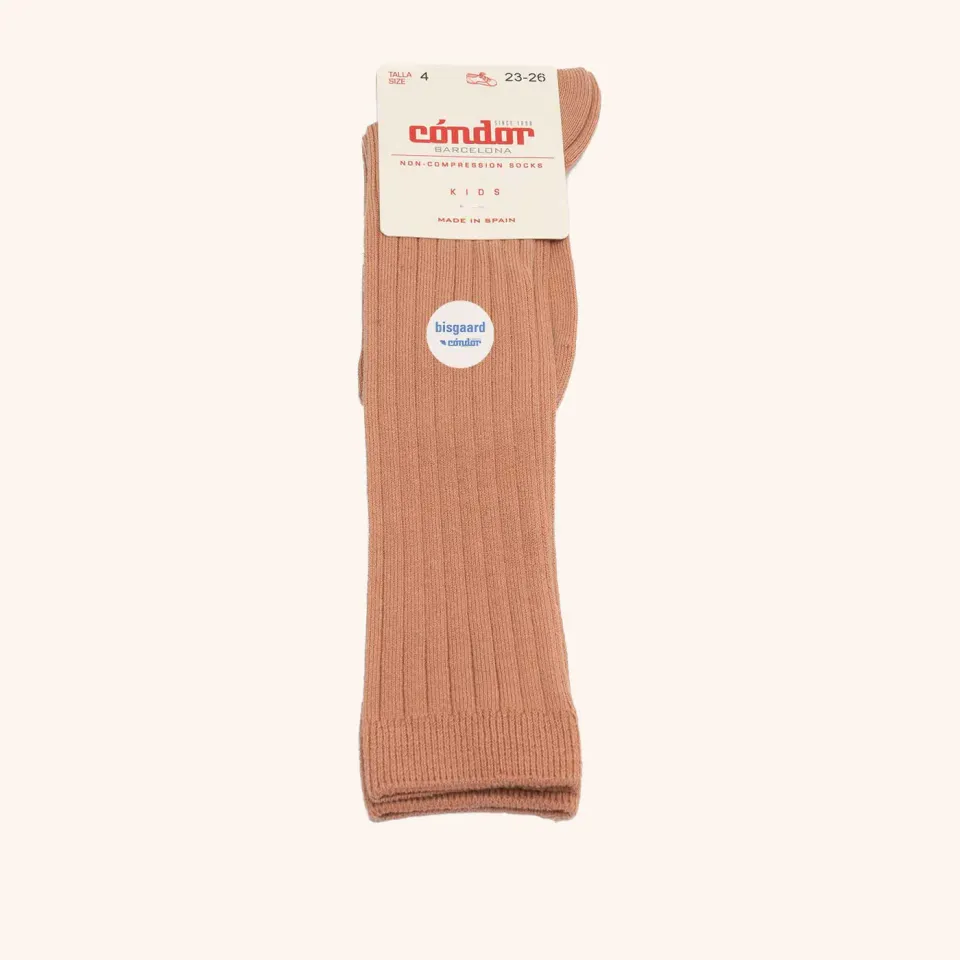 Bisgaard x Cóndor knæstrømper nougat bomuld