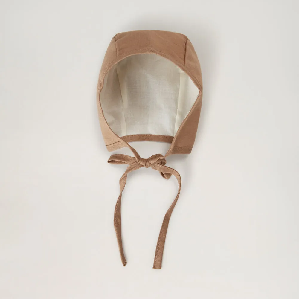 BabyMocs hør hue beige bonnet til baby