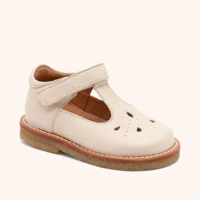 Bisgaard Noelle ballerina linen hvid velcro