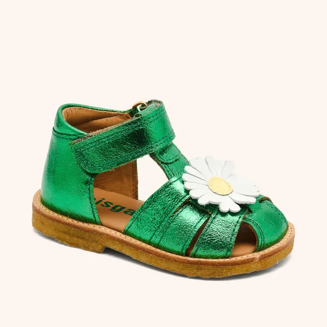 Bisgaard Kaia sandal grøn metallic marguerit