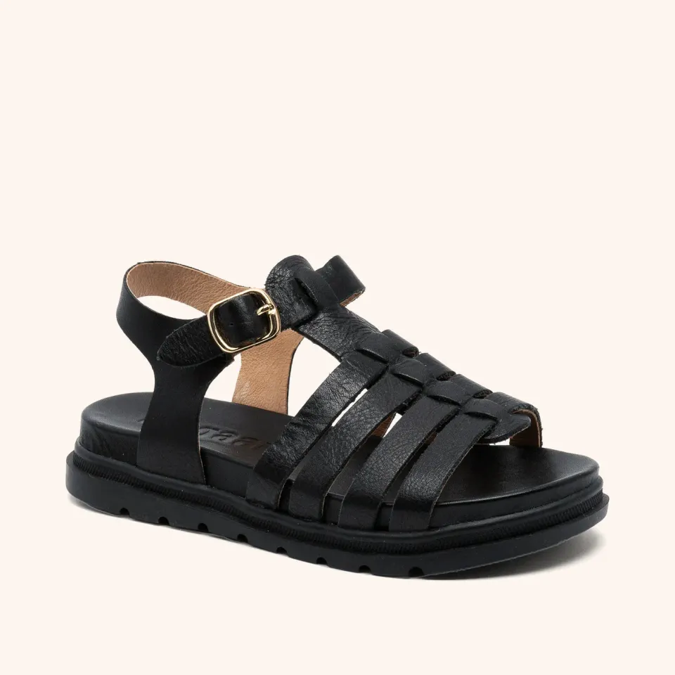 Bisgaard Bera sandal sort læder med spænde