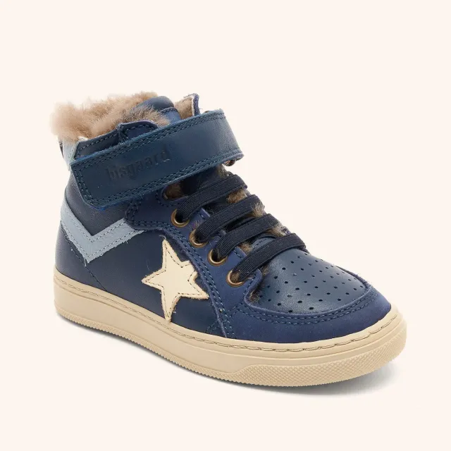 Bisgaard Isak Lamb sneakers navy med lammeskind