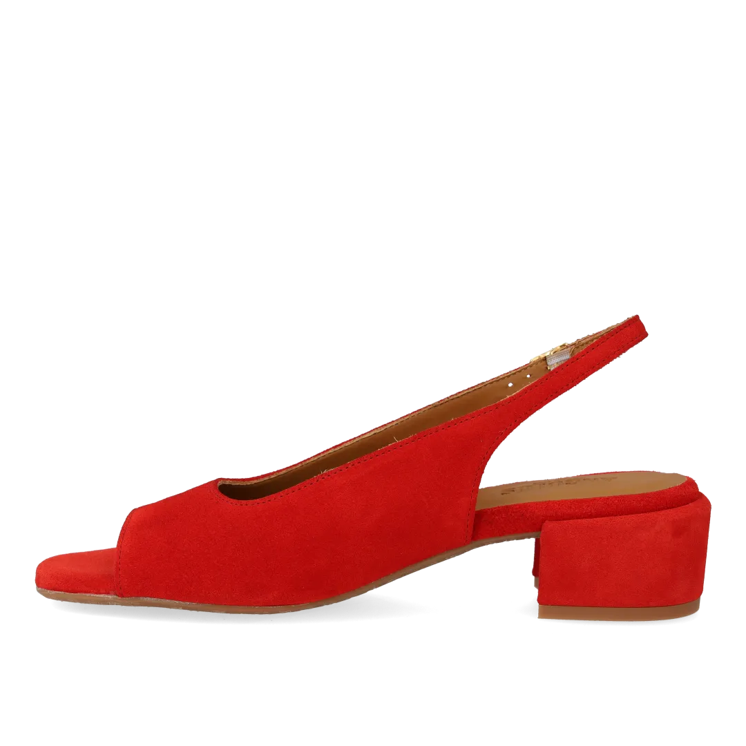 Angulus Højhælet slingback sandal åben tå damesandal