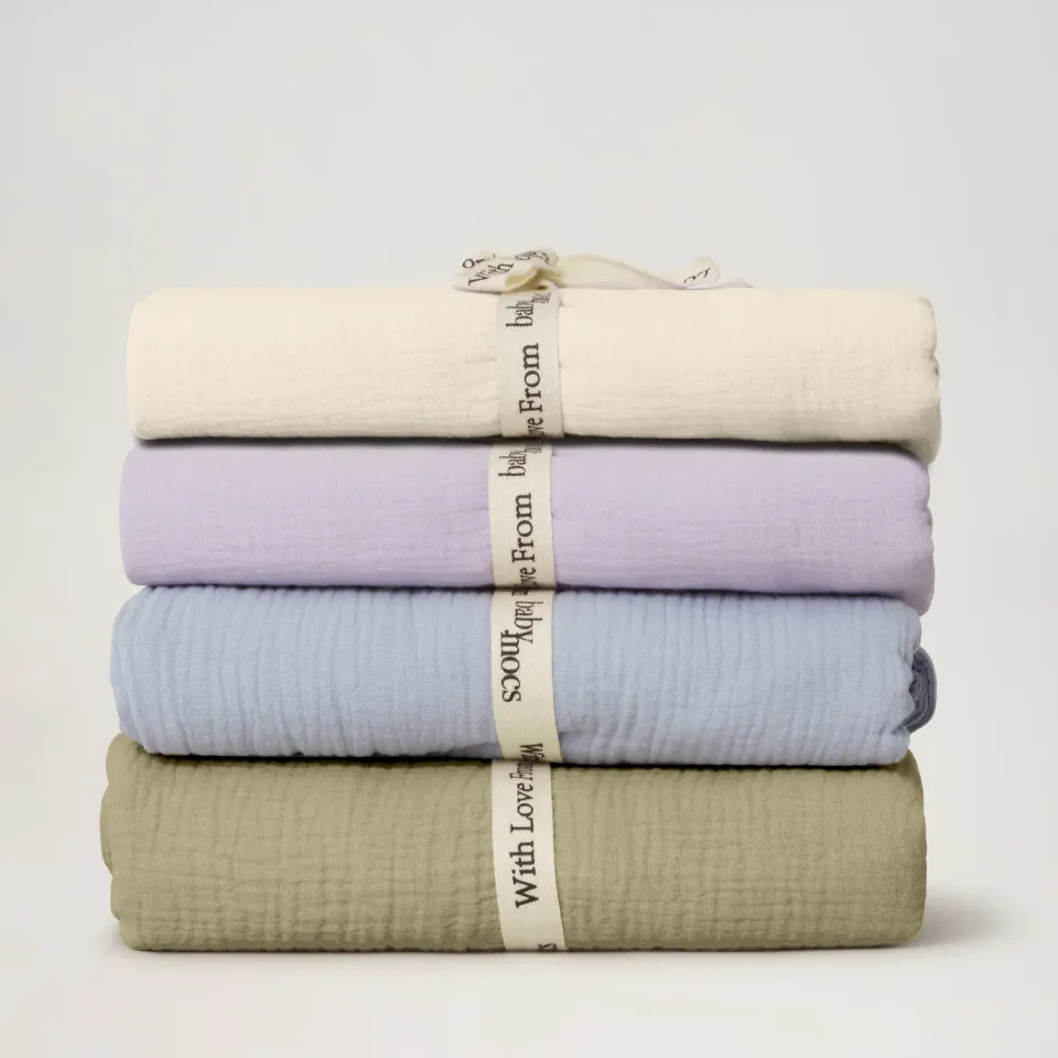 BabyMocs Muslin Swaddle svøb beige 110x110