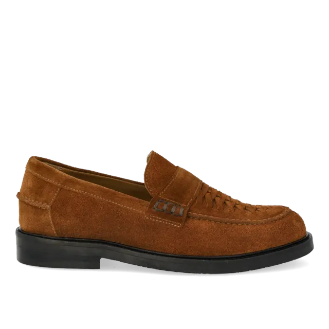 Angulus Penny loafer med flet loafer håndflettet skind