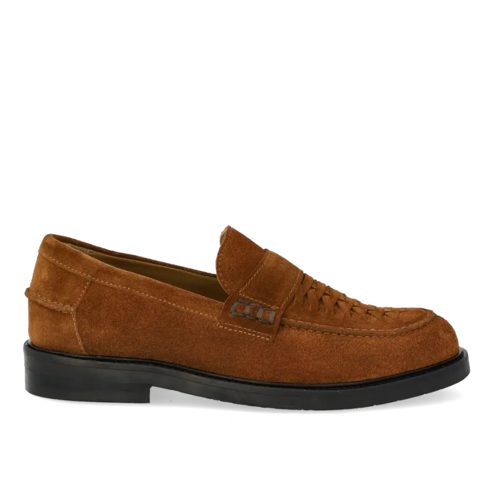 Angulus Penny loafer med flet loafer håndflettet skind
