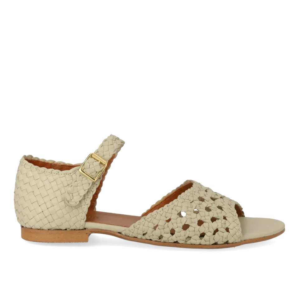 Angulus Håndflettet sandal damesandal læder ankelrem