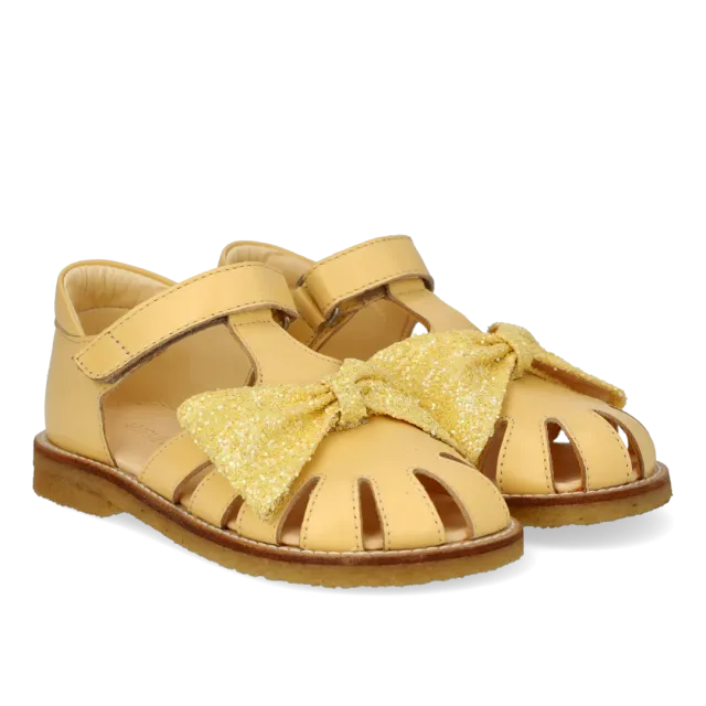 Angulus Sandal glittersløjfe børnesandal rummelig str 26-31