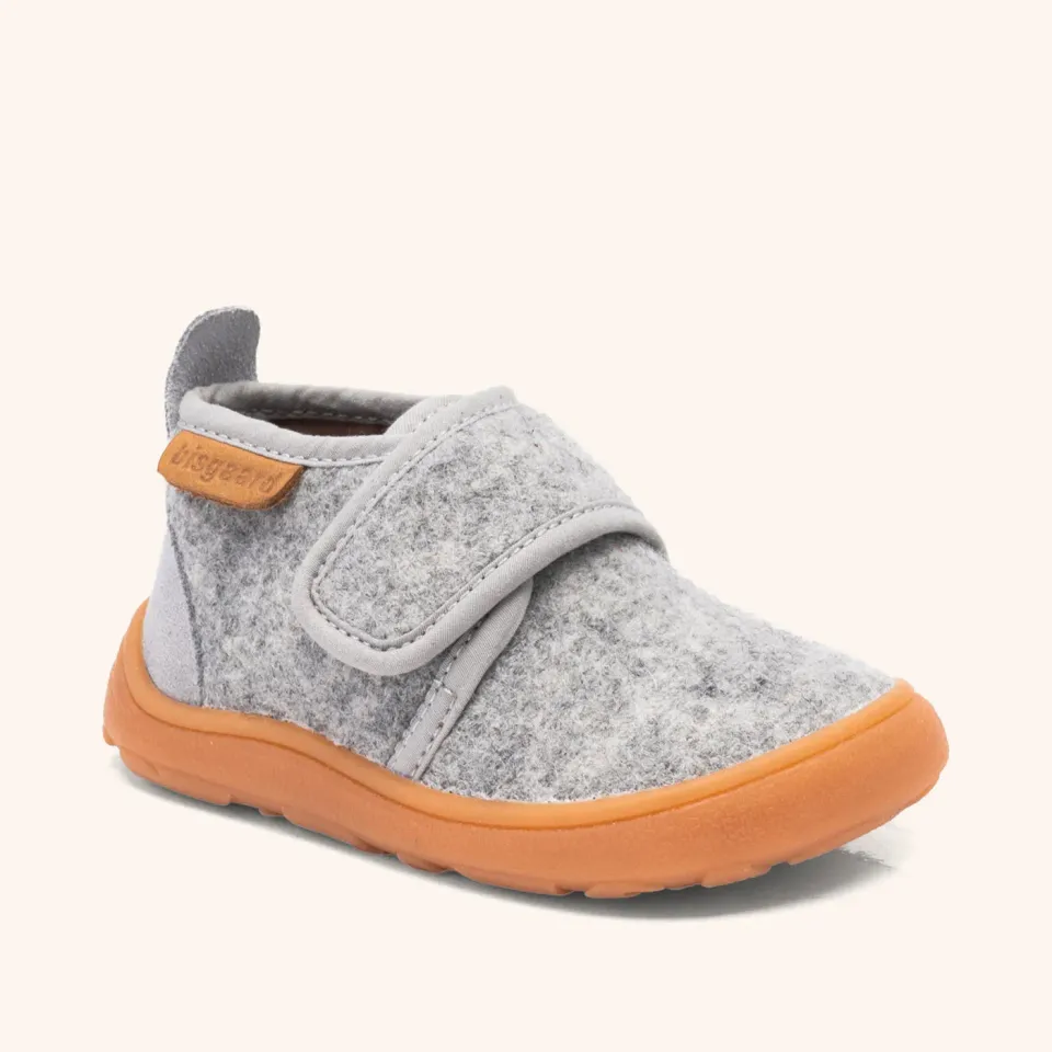 Bisgaard Barefoot Basic hjemmesko grå uld