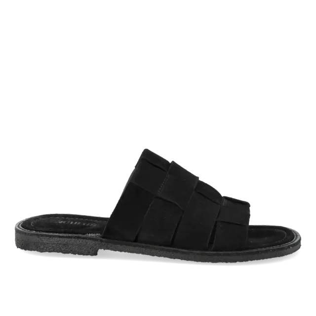 Angulus Flettet slip-on sandal ruskind bred