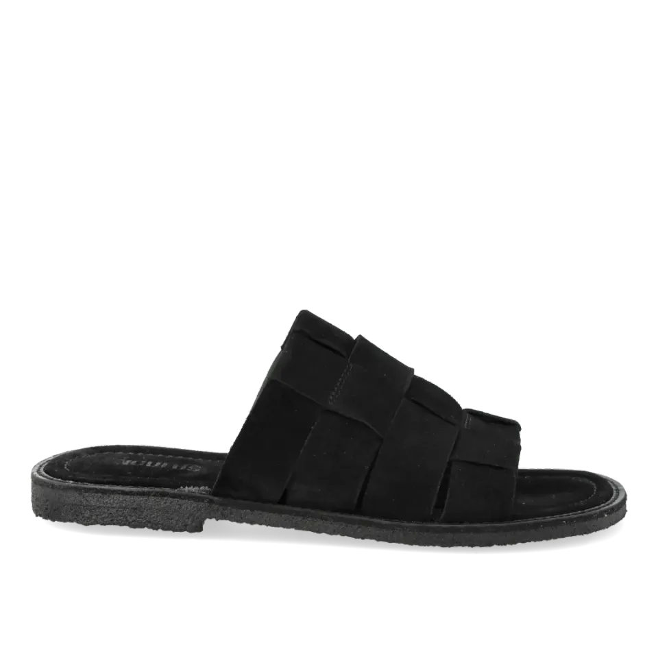 Angulus Flettet slip-on sandal ruskind bred