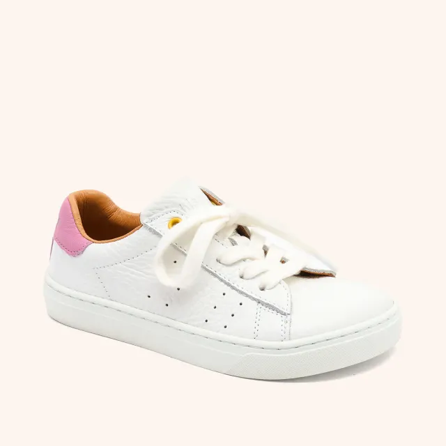 Bisgaard Barefoot Raymond sneaker white colorful læder