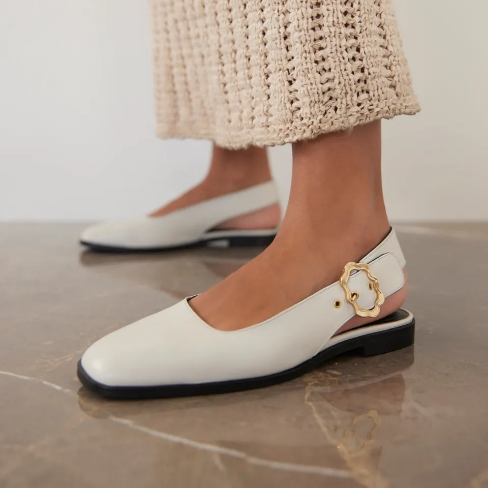Angulus Slingback Ballerina ballerina guldspænde
