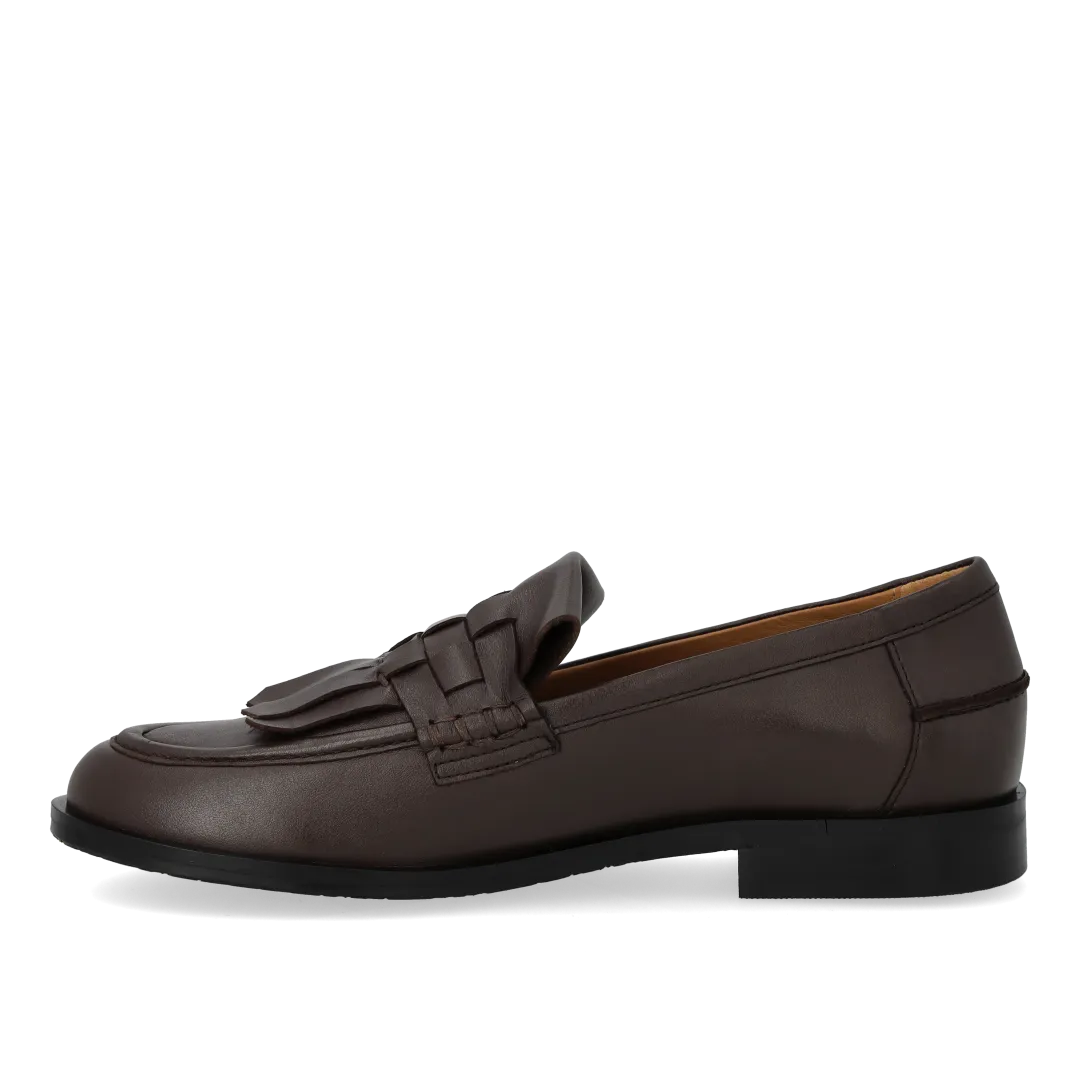 Angulus Loafer med fletdetalje damesko læder