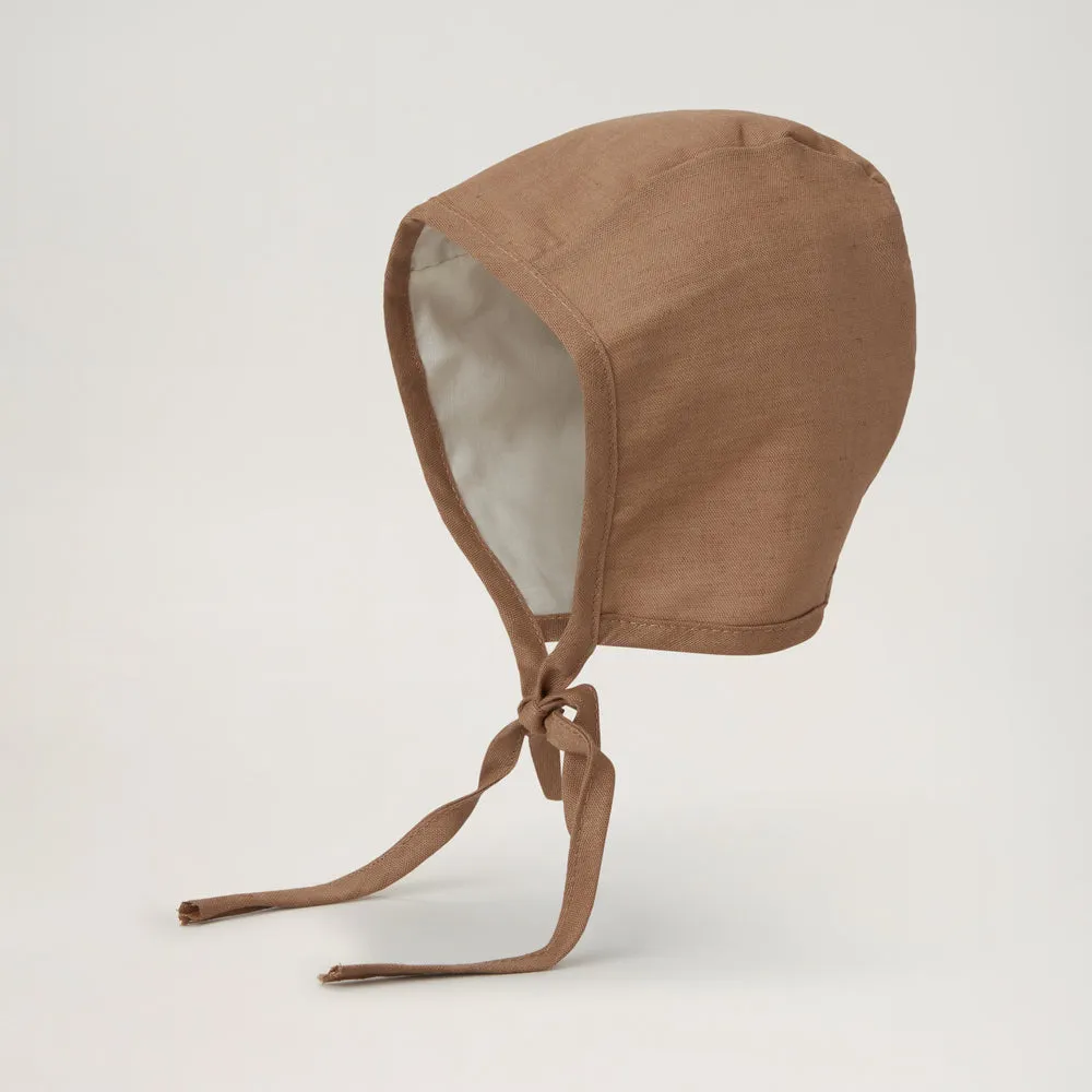 BabyMocs hør hue beige bonnet til baby