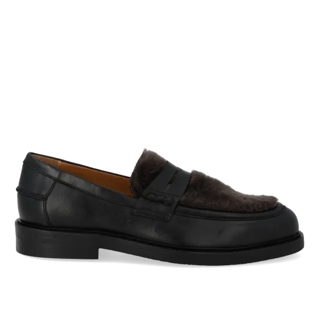 Angulus Penny loafer med blød pelsdetalje loafer