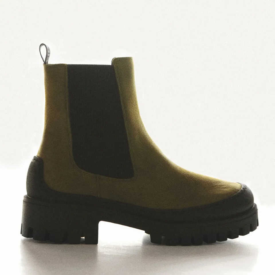 Angulus Chelsea støvle dame nubuck chunky sål