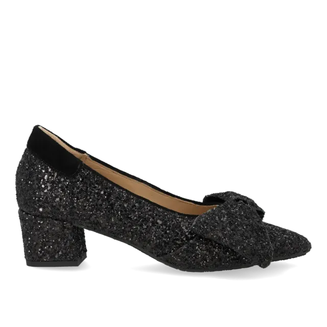Angulus Sløjfe pump glitter ballerina 37-44 blokhæl