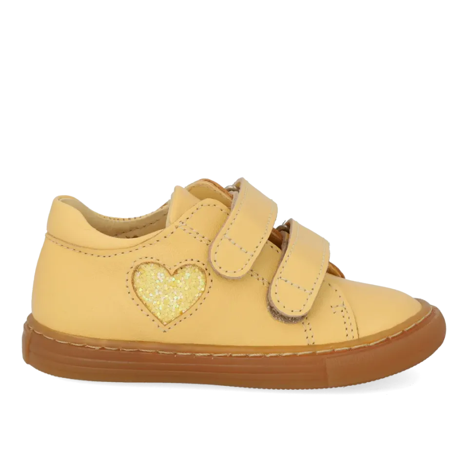 Angulus begynder sneakers læder med glitterhjerte