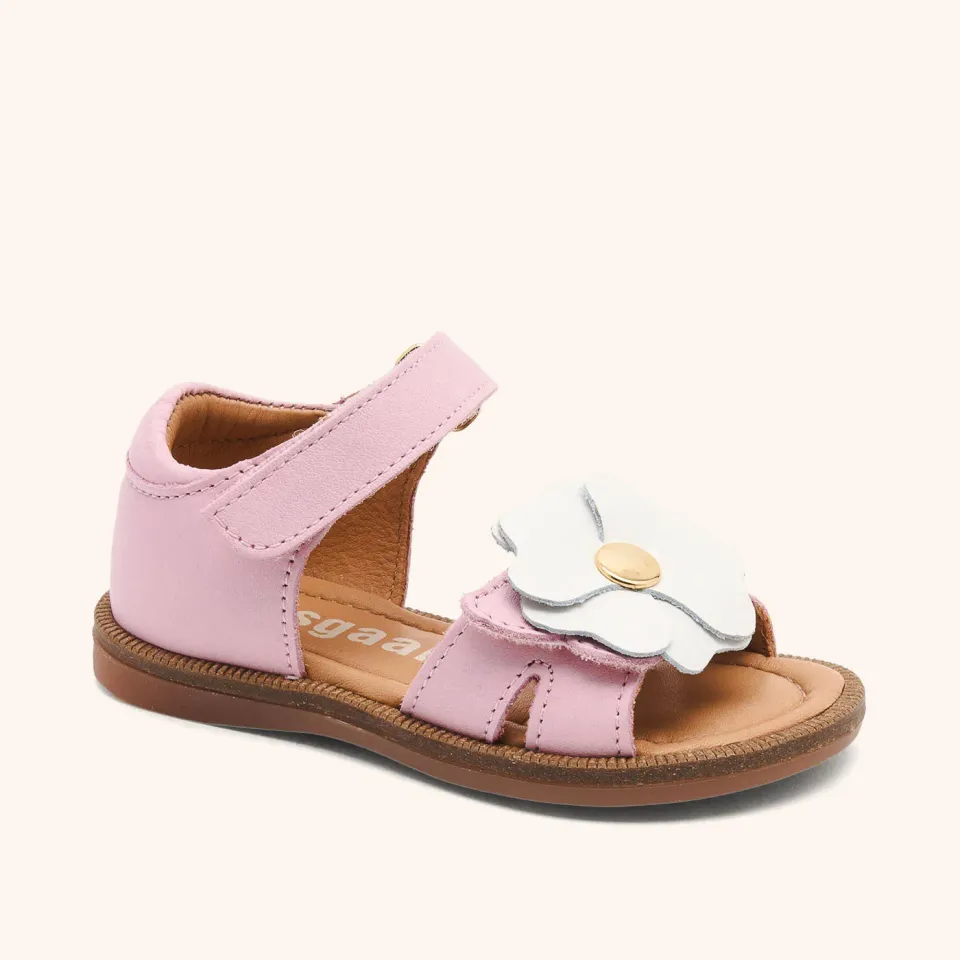 Bisgaard Barbara sandal rose læder med blomst