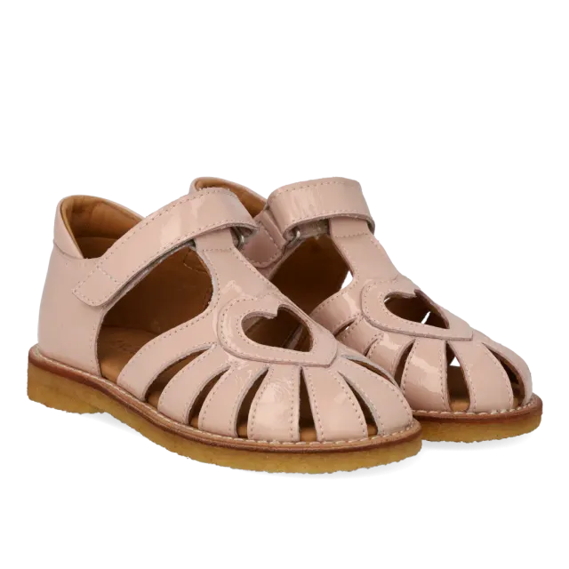 Angulus Hjertesandal børnesandal med velcro læder