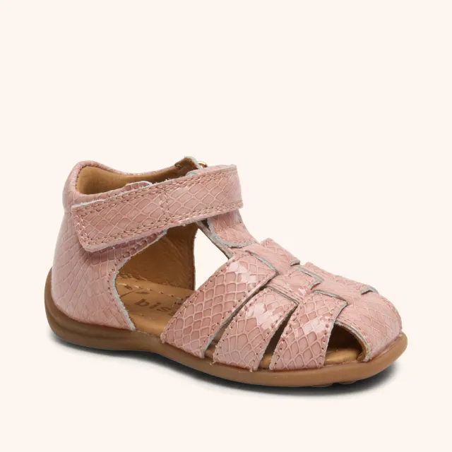 Bisgaard Carly Rose Croco sandal lukket læder