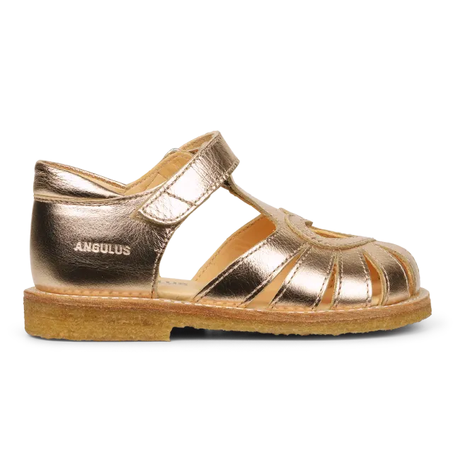 Angulus Hjertesandal velcro læder lukket tå rummelig
