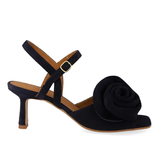 Angulus Højhælet Sandal med voluminøs rosedetalje sandal hæl