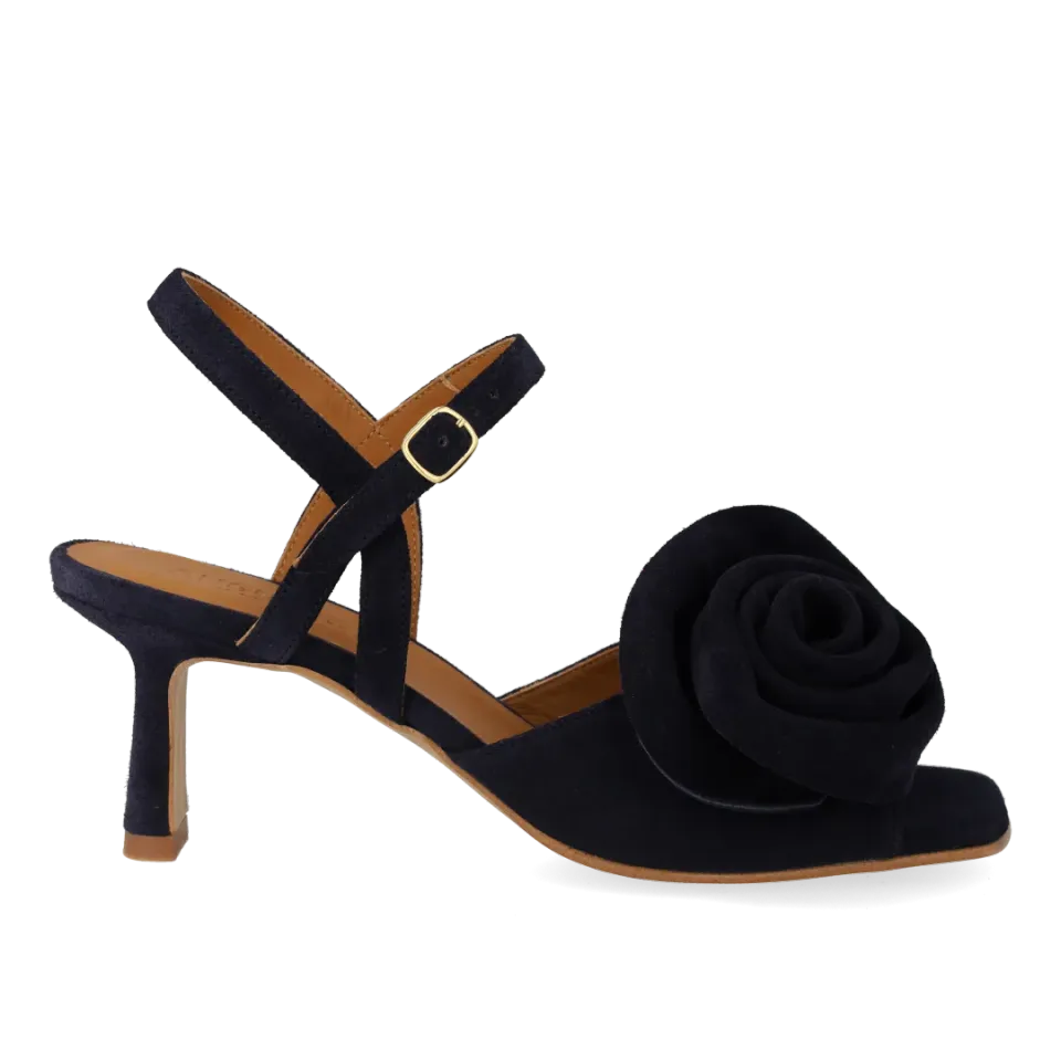 Angulus Højhælet Sandal med voluminøs rosedetalje sandal hæl
